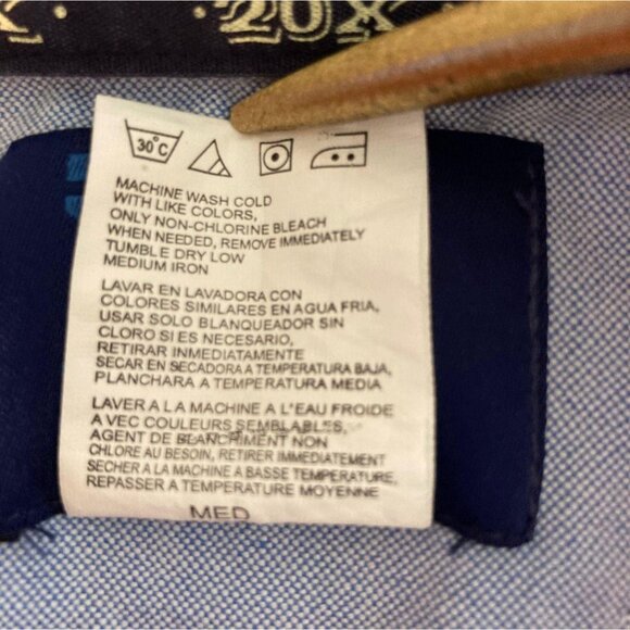 Twenty X Mens L Casual Button Up Shirt Short Sleeve Orange Collared Front Pocket - Picture 7 of 10